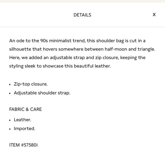 NWT Banana Republic Black LEATHER CRESCENT SHOULDER BAG - Picture 7 of 8